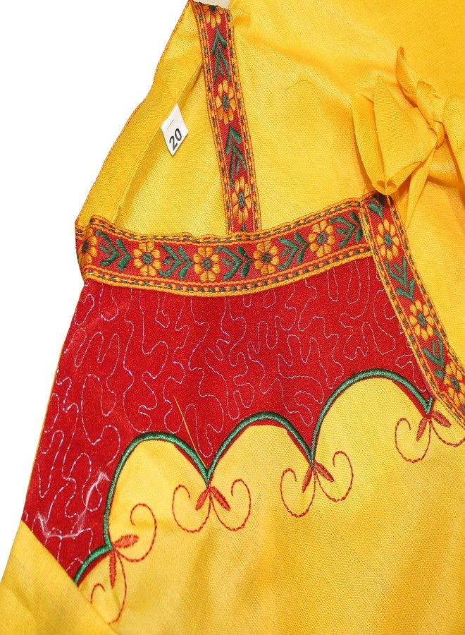 كاكو فانسي دريسيس زي كريشنا قطني فاخر للأطفال من كاكو | زي كريشنا للأطفال لمناسبة جانماشتامي/كانها/كريشنا ليلا/شخصية كريشنا الأسطورية، زي تنكري للأولاد/البنات - أصفر (5-6 سنوات) - Image 3